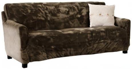 Great Bay Home 1-Piece Velvet Plush Solid Sofa Stretch Slipcover, White