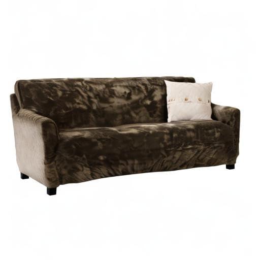 Great Bay Home Stretch Velvet-Plush Washable Sofa Slipcover (Sofa XL, Wild Dove Grey)