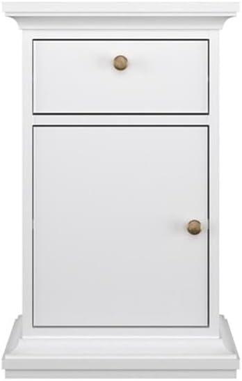 Tvilum Maison Park 1 Drawer, 1 Door Bedroom Nightstand for Adults, White