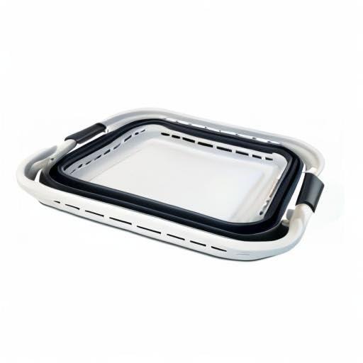 SAMMART 42L (11 Galloons) Collapsible Plastic Laundry Basket, Grey/Slate Grey