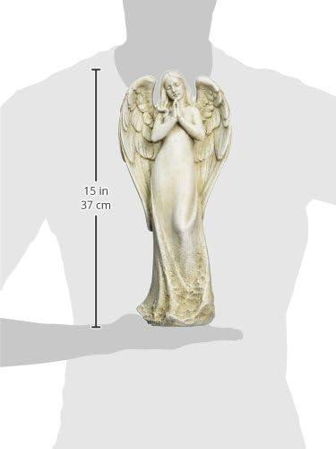 Roman Praying Angel in Gown Outdoor Garden Statue - 14.5"