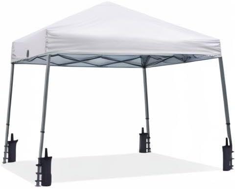 White 10x10 Steel Frame Pop-Up Canopy Tent