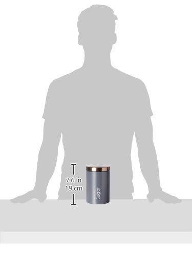 MegaChef Essential Kitchen Storage 3 Piece Sugar, Coffee and Tea Canister Set in Matte Gray