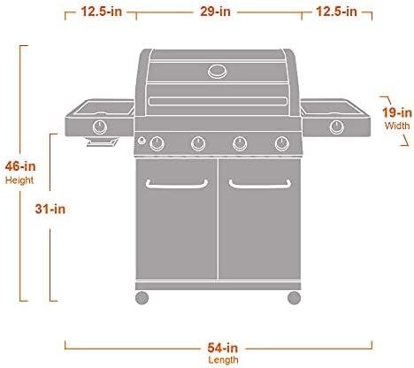 Stainless Steel 4-Burner Propane Gas Grill with Infrared Side Burner