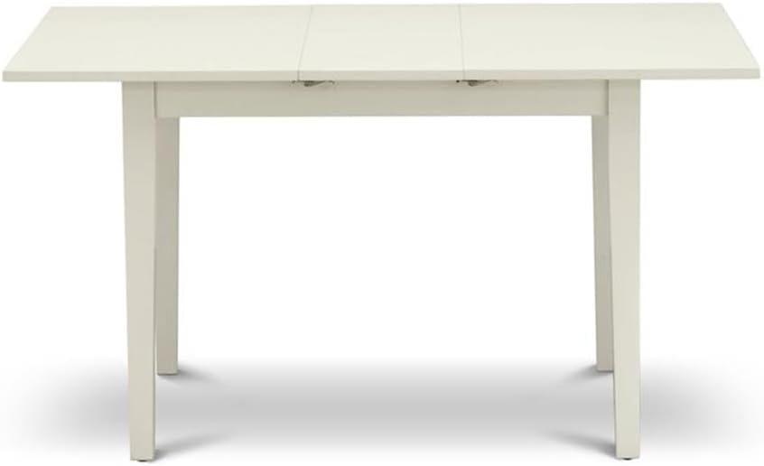 East West Furniture Norfolk Rectangular Wood Dining Table in Linen White