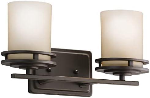 Hendrik 14.5" Bronze 2-Light Wall Sconce with White Shades