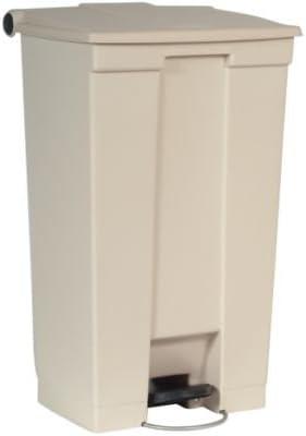 White 23-Gallon Plastic Step-On Trash Can for Commercial Use