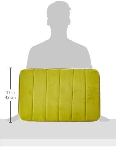 WPM Soft and Absorbent Memory Foam Sage Polyester Bath Rug, 17" x 24", Slip Resistant