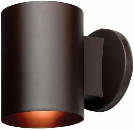 Poseidon Bronze Cylinder 7" Outdoor LED Wallwasher