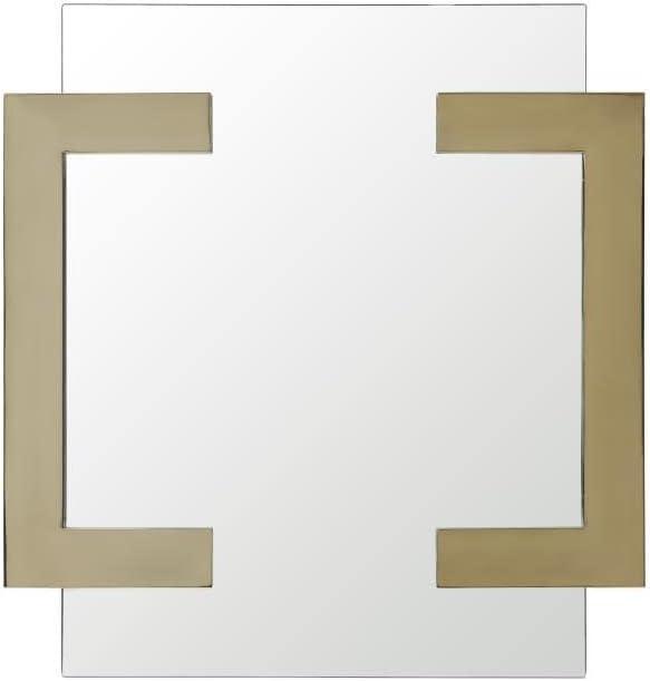 Whiteline Modern Living Sumo square Mirror. Polished Gold Stainless Steel Frame