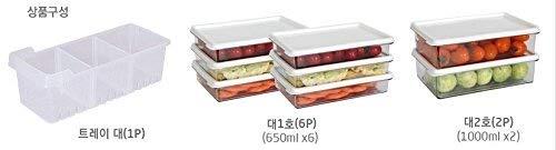 INNOVATION LIVING Kitchen Refrigerator Organizer, Fridge and Freezer Storage Trays Large+Food Containers with Lids L1(6P)+L2(2P), Set of 9, Premium A