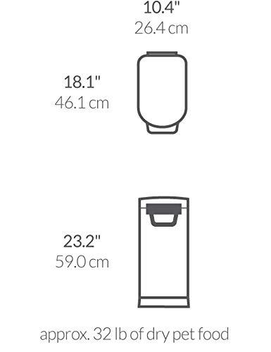 simplehuman Pet Food Storage Container Stainless Steel for Dog Food, Cat Food, and Bird Feed