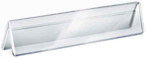 Azar Displays Two Sided Tent Style Clear Acrylic Sign Holder and Nameplate, Size: 11" W x 2" H on each side, 10-Pack (Set of 10)