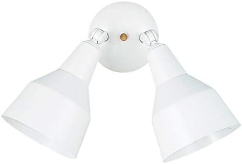 White Aluminum Dual Head Outdoor Flood Light