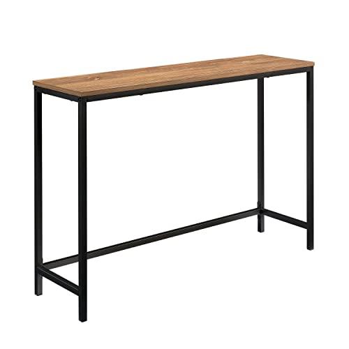 Sindoori Mango & Black Metal Industrial Console Table with Storage