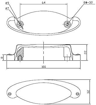 Polished Nickel Modern Oval Cup Pull with Mounting Hardware