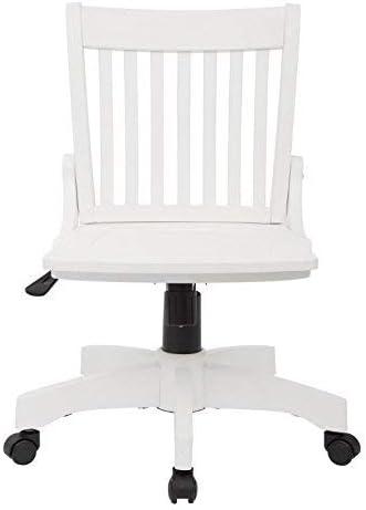 OSP Home Furnishings Deluxe Wood Bankers Office Chair in White