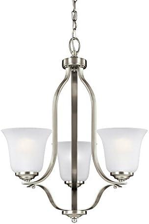 LeCeleBee Generation - Transitional Three Light Chandelier from Seagull-Emmons Collection in Pewter, Silver Finish, Brushed Nickel, Height: 22. 50 inches W...