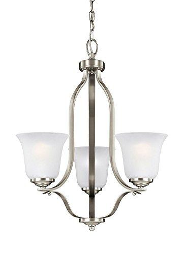 LeCeleBee Generation - Transitional Three Light Chandelier from Seagull-Emmons Collection in Pewter, Silver Finish, Brushed Nickel, Height: 22. 50 inches W...