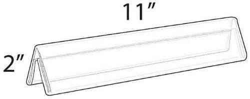 Azar Displays Two Sided Tent Style Clear Acrylic Sign Holder and Nameplate, Size: 11" W x 2" H on each side, 10-Pack (Set of 10)