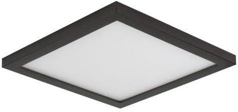 Bronze LED Square Flush Mount with White Glass Shade