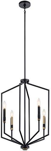 Armand 27" Black and Bronze 4-Light Foyer Pendant