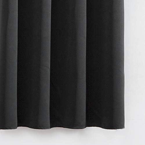 Coodeto Short Blackout Curtains Black, Set of 2, W52 x L63 - Blackout Curtains for Kitchen and Kids Bedroom