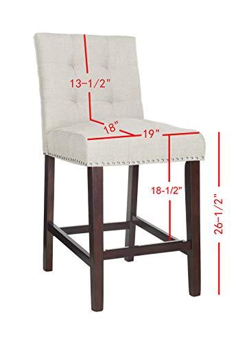 Nikita Counter Stool (Set of 2) - BST6303 - Light Grey/Espresso - Safavieh