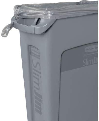 Beige Slim Jim 23 Gallon Plastic Commercial Trash Can