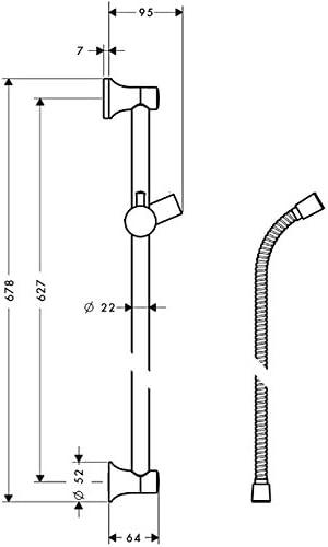 Unica C Wall Bar with Hose