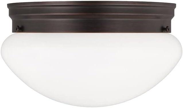 Webster Bronze 2-Light Flush Mount with Smooth White Glass