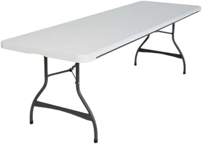 Lifetime 8 Foot Rectangle Folding Table, Indoor/Outdoor Commercial Grade, White Granite (22980)