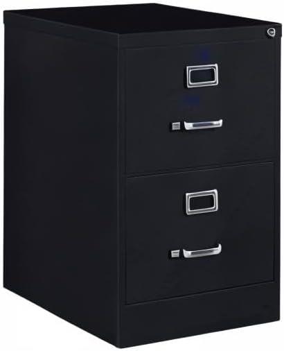 Hirsh 25" Deep 2 Drawer Legal Width Metal Vertical File Cabinet, Commercial Grade, Black