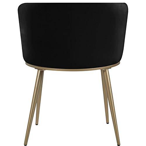 Skylar Black Velvet Upholstered Dining Chair Set with Gold Legs