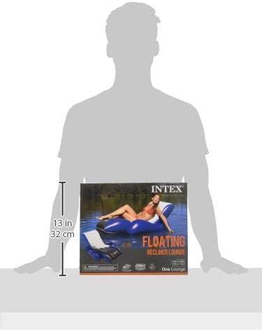 Intex Inflatable Floating Pool Recliner Chair with Cup Holders Large Outdoor