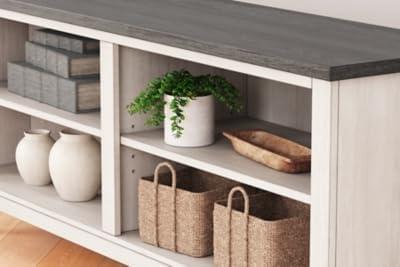 Transitional Two-Tone Corner TV Stand with Shelves and Fireplace