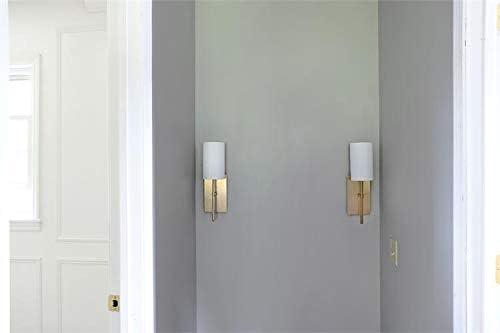 Aged Brass and White Silk 1-Light Wall Sconce