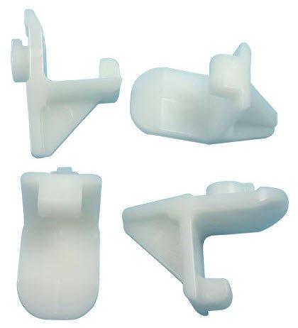 White Plastic Shelf Clips for Interior Supports, Pack of 4