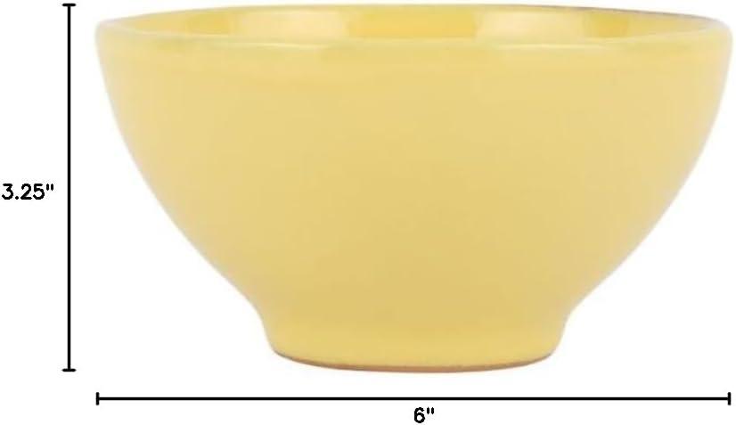 Saffron Yellow Terra Cotta Cereal Bowl, 6" Diameter