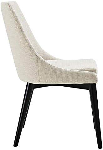 Modway Set of 2 Viscount Dining Side Chair Fabric Beige: Upholstered Polyester, Wood Frame, Armless Design