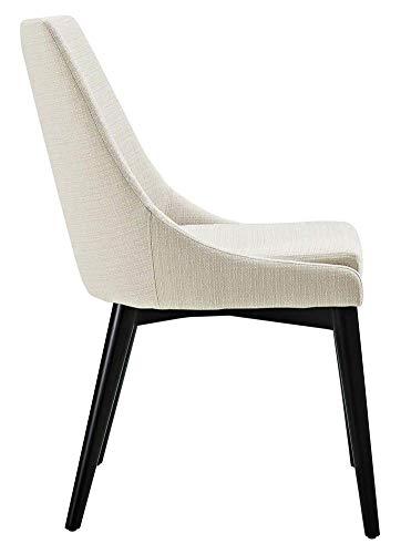 Modway Set of 2 Viscount Dining Side Chair Fabric Beige: Upholstered Polyester, Wood Frame, Armless Design