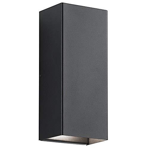 Kichler Walden 12" LED Outdoor Wall Light with Clear Tempered Glass With Inside Etch and Textured Black