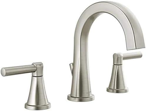 Becker Brushed Nickel 2-Handle Widespread Bathroom Faucet with Drain