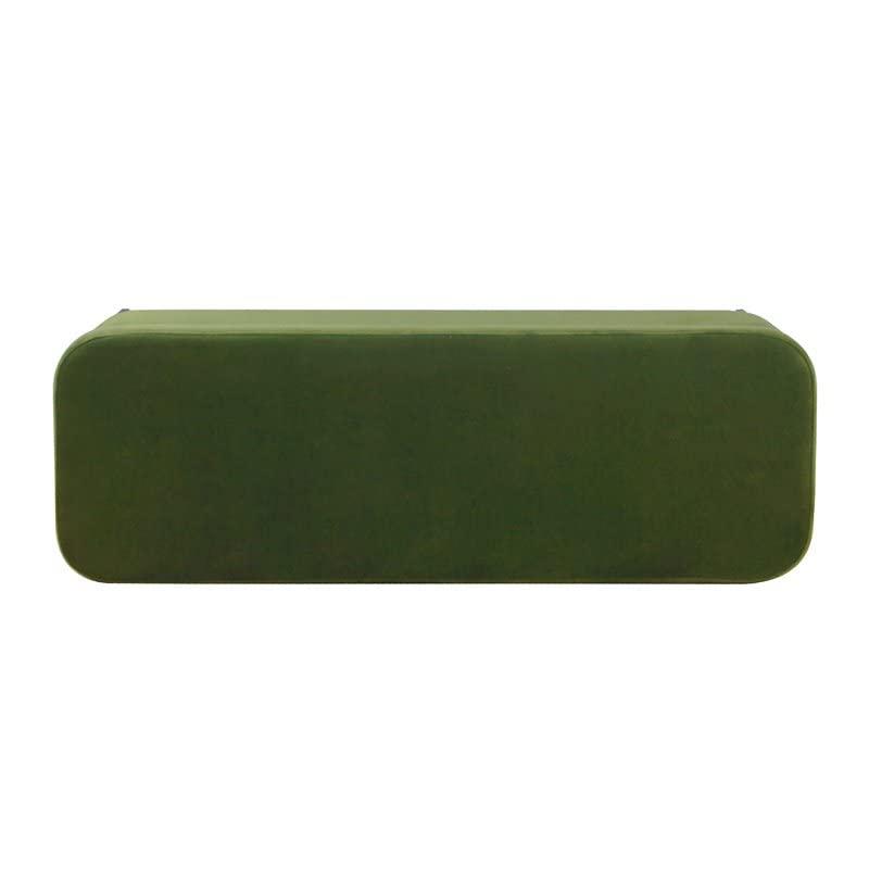 Modern Glamorous Green Velvet Storage Bench with Matte Black Legs