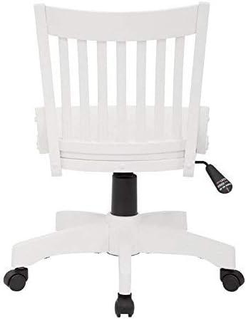 OSP Home Furnishings Deluxe Wood Bankers Office Chair in White