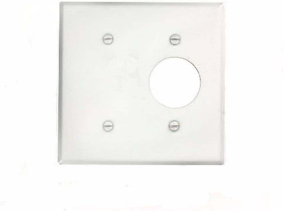 White Painted Metal 2-Gang Combination Wallplate