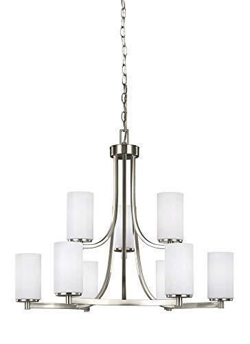 Hettinger 9-Light Brushed Nickel Modern Transitional Hanging Chandelier
