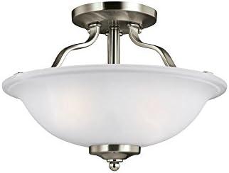 Emmons Brushed Nickel 13" LED Semi-Flush Mount with Satin Etched Glass