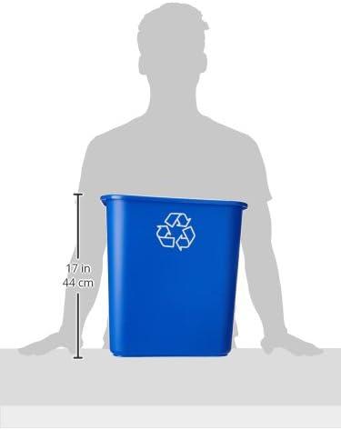 Blue 7-Gallon Plastic Recycling Waste Basket