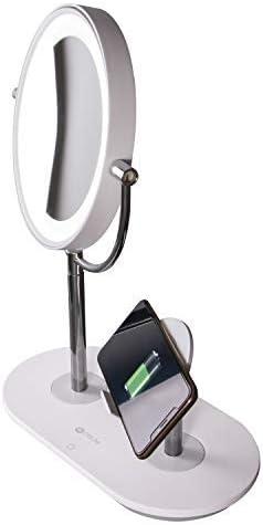 ClearSun LED Countertop Makeup Mirror with Wireless Charging